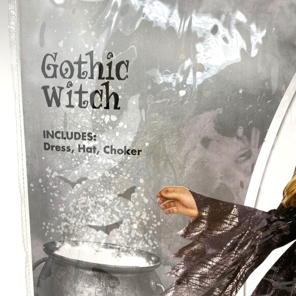 Spirit Halloween Kids' Gothic Witch Costume Halloween Spider Web Hat Size Small - Picture 4 of 9